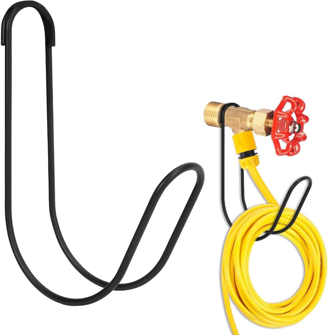 Garden Hose Storage Hook Water Hose Holder Hose Hanger,304Stainless Steel Solid Hose Hook Holds Up to 50Ft Hose Perfect for Garage, Garden,Tool Room(Matt Black 1pcs)