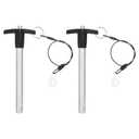 uxcell 2 Pcs T Handle Quick Release Pin, 1/2" x 4"(Dia. x L) 304 Stainless Steel Push-Button Quick Release Pin with Lanyard Cable for Audio Bimini Top Marine Hardware, Silver