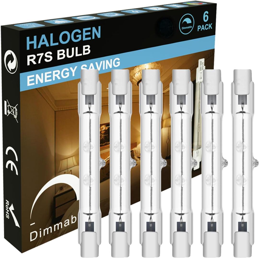 R7S Halogen Light Bulbs 120V 150W,6 Pack J78mm T3 J Type Halogen Bulbs, 3 Inch Long Double Ended Light Bulb for Work, Security, Landscape Lights, Dimmable