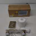 Stainless Steel Milk Glass Vanity Lights for Bathroom, 2 Light Brass Bathroom Light Fixtures Over Mirror, Ceramic E26 Sockets Wall Mounted