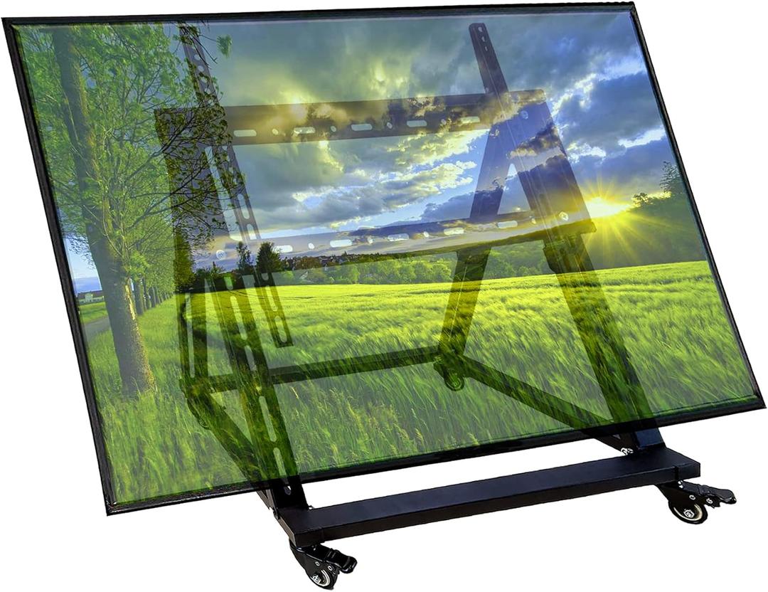 Low Height Mobile TV Stand, Confidence Monitor Stand, Rolling TV Mount with Wheel for 32-70 inch Flat Curved Screen TV, LED LCD, 30 Adjustable Viewing Angle (Pro-Version)