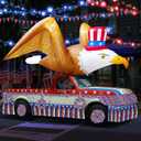 10.5Ft Long 4th of July Inflatable Flying Bald Eagle, Blow Up Eagle on The Car with Led Lights - for Patriotic Parade, Memorial Day and Independence Day Decoration
