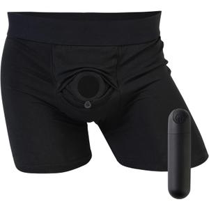 Strap On Vibrator Harness with Bullet Vibrator for Women Discreet and O-Ring, Strap On Boxers for Studs Strapless Strapon Men Strap On Dildo Penis Pegging Underwear Unisex Adult Sex Toy Lesbian Couple