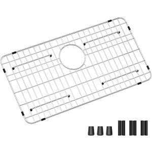 Stainless Steel Sink Grid and Protectors for Bottom of Kitchen Sink, 26" x 14" With Rear Drain For Single Sink Bowl, For Sink Protectors For Kitchen Sink Stainless Steel