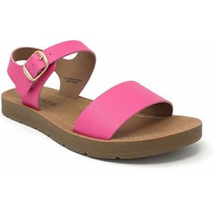 Soda PLENTY ~ Women's Strappy Ankle Wrap Buckle Fashion Flat Sandals 5