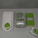 Mueller Pro-Series 10-in-1, 8 Blade Vegetable Chopper, Onion Mincer, Cutter, Dicer, Egg Slicer with Container, French Fry Cutter Potato Slicer, Home Essentials, Salad Chopper White Sand/Green