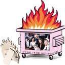 2 x Yerliker Mini Dumpster Emotional Fire Support Positive Picture Frame Gifts Employee Valentines Appreciation Gifts Desk Accessories for Teacher Women Men Office Decor Coworkers(Pink)