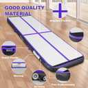 FBSPORT Inflatable Air Gymnastics Mat Training Mats 4/8 inches Thickness Gymnastics Tracks for Home Use/Training/Cheerleading/Yoga/Water with Pump, 10ft*3.3ft*4in(3*1*0.1m), Black Purple