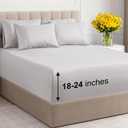 Extra Deep Cal King Sheet Set - 6 Piece Breathable & Cooling Sheets - Hotel Luxury Bedding Set 18-24 Inch Extra Deep Pockets - Easy Fit, Super Soft, Wrinkle Free & Comfy - French Grey, Cal King Size