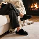 YOLIS Western Cowboy Boot Slippers, Fuzzy House Slippers for Women Memory Foam, Square Toe Cowgirl Slippers Suede Leather for Bedroom Indoor Outdoor