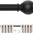 Black Curtain Rods 28 to 48 Inches(2.3-4 Feet),5/8 inch Splicing Drapery Rods,Small Curtain Rods Set,Size: 18''-45'',Matte Black