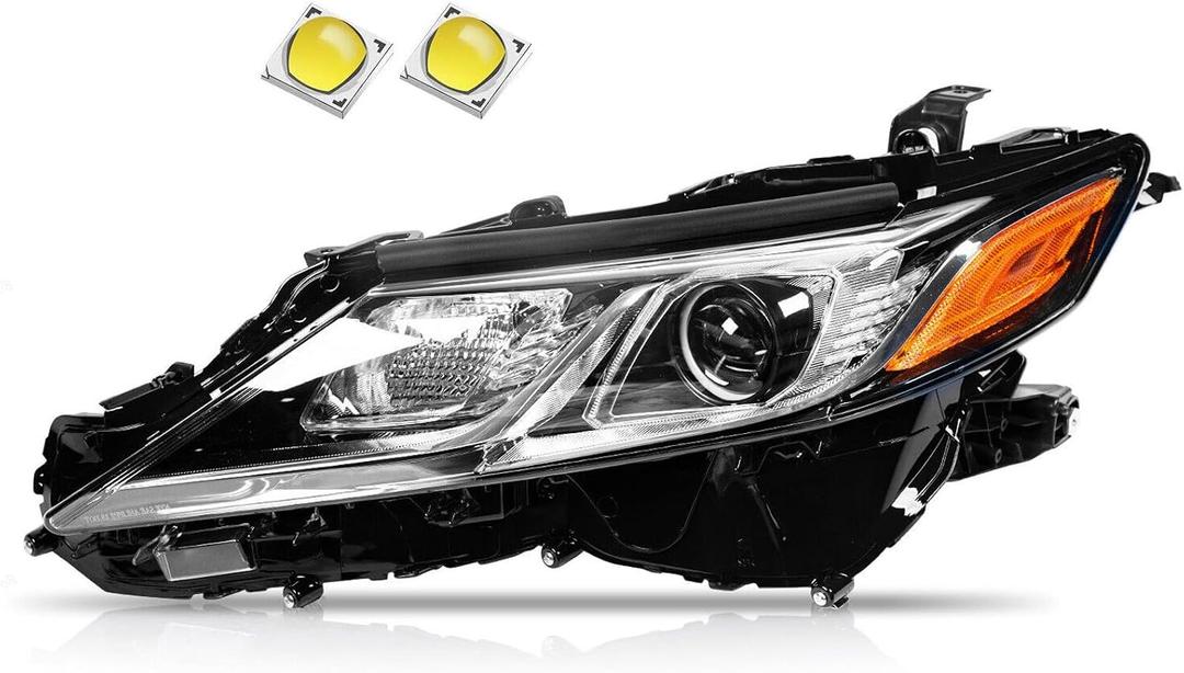 2018-2022 Camry L LE SE Headlights,LED Projector Headlight Assembly Compatible with Toyota Camry 2018 2019 2020 2021 2022 Replacement Left Driver Side TO2502255 81150-06C40