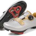 Cycling Shoes, Unisex Delta Cleats Compatible, Indoor Peloton and Outdoor Road Bike Shoes for Men and Women (Silver, Size: 12 Women/10 Men)