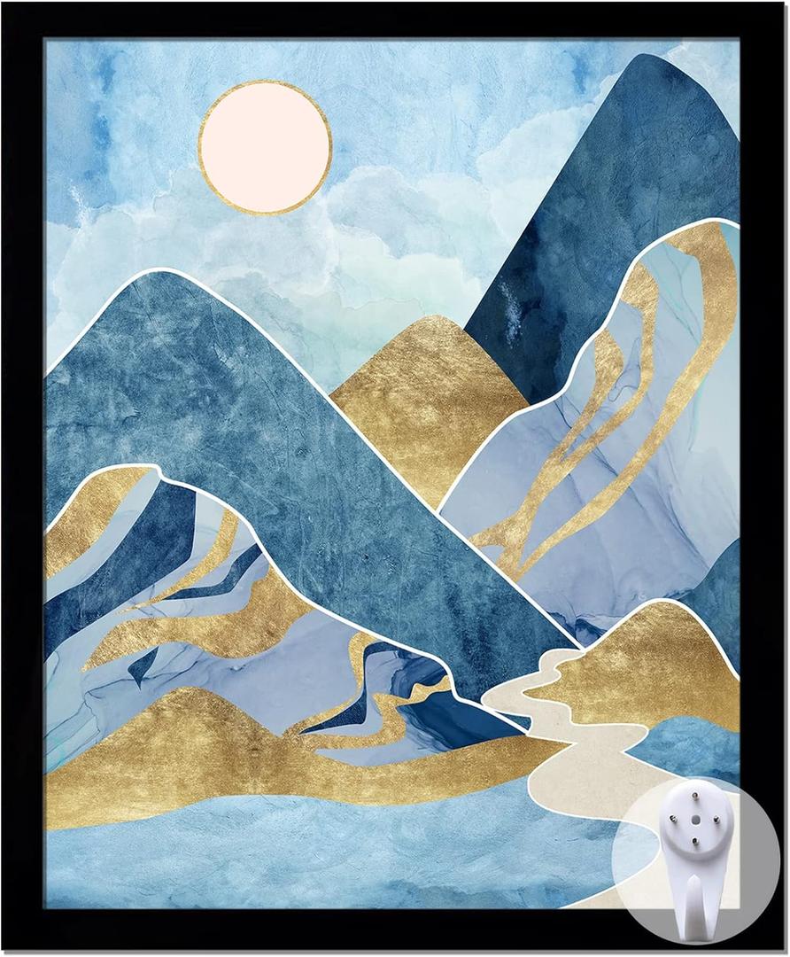 Black Picture Frame, 9x11 Picture Frame for Photo Poster Canvas Certificate Document Display Horizontally or Vertically High Transparent Wall Gallery(Size 9 x 11 inches)