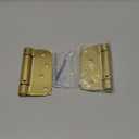 Self Closing Door Hinges, Spring Hinge Door Closer, Spring Loaded, Auto Close, 4 Inch, Automatic Closer, Auto Shut For Interior, Garage, Exterior, Adjustable Tension, 5/8 Radius Corner, Brass, 2 Pack (Satin Brass Finish)