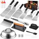 Griddle Accessories Kit, 27Pcs Grilling Accessories Set for Blackstone and Camp Chef, Flat Top Griddle Accessories Set with Scraper, Enlarged Spatulas, Basting Cover for BBQ