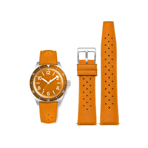 FKM Rubber Watch Bands Tropical Style Quick Release Fluororubber Watch Strap 22mm Universal Soft Breathable Durable Sporty FKM Rubber Replacement Band Strap for Men Women