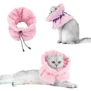 Cat Recovery Collar, Soft Adjustable Cone for Cats and Kittens, Lightweight Waterproof Elizabethan Collar for After-Surgery Care, Prevent Licking and Scratching, Neck Protector for PetsPink,M