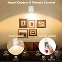 LED Wall Mounted Lights 2 Psc with Remote, 3000mAh Rechargeable Battery Operated Wall Sconces, 3 Lighting Modes & Dimmable, 360°Rotate Cordless Wall Light for Bedroom Bedside Reading Study(Burlywood)