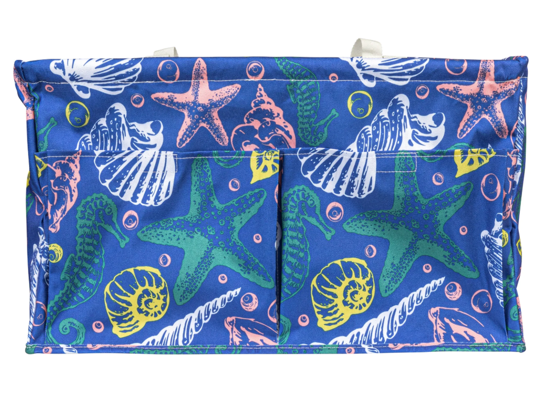 Household Essentials Sea Shell Krush Container All-Purpose Utility Tote with Pockets