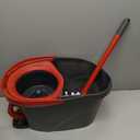 O-Cedar EasyWring Microfiber Spin Mop, Bucket Floor Cleaning System, Red, Gray, Standard