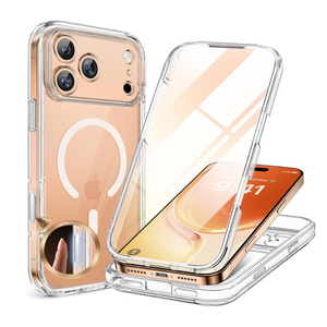 Miracase for iPhone 17 Pro Max Case 6.9" FullBody Phone Case with Builtin Glass Screen Protector& Full Camera Protector,[Magnetic with MagSafe] Drop Proof 17 ProMax Cover, Clear