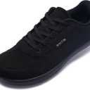 WHITIN Wide Toe Box Shoes for Men Minimalist Barefoot Sneakers Zero Drop Size 13 13W Width Fit Flat Lifting Stride Gym Training Black 47