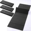 Nuanchu 3 Packs Foldable Yoga Mat 6mm Thick Non-slip Fitness Mats with Strap Friendly Poe Material 69 x 24 x 0.24" Lightweight Multi-purpose Workout Mats for Pilates Yoga Exercise Home Travel (Black)