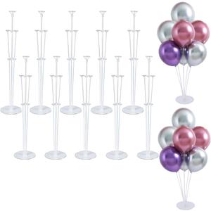 10 Sets Balloon Stand Kits, Balloon Sticks Holder with Base for Table Centerpiece Graduation Birthday Baby Shower Party Decorations