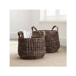 Zuzu Round Handwoven Basket | Crate & Barrel Set of 2