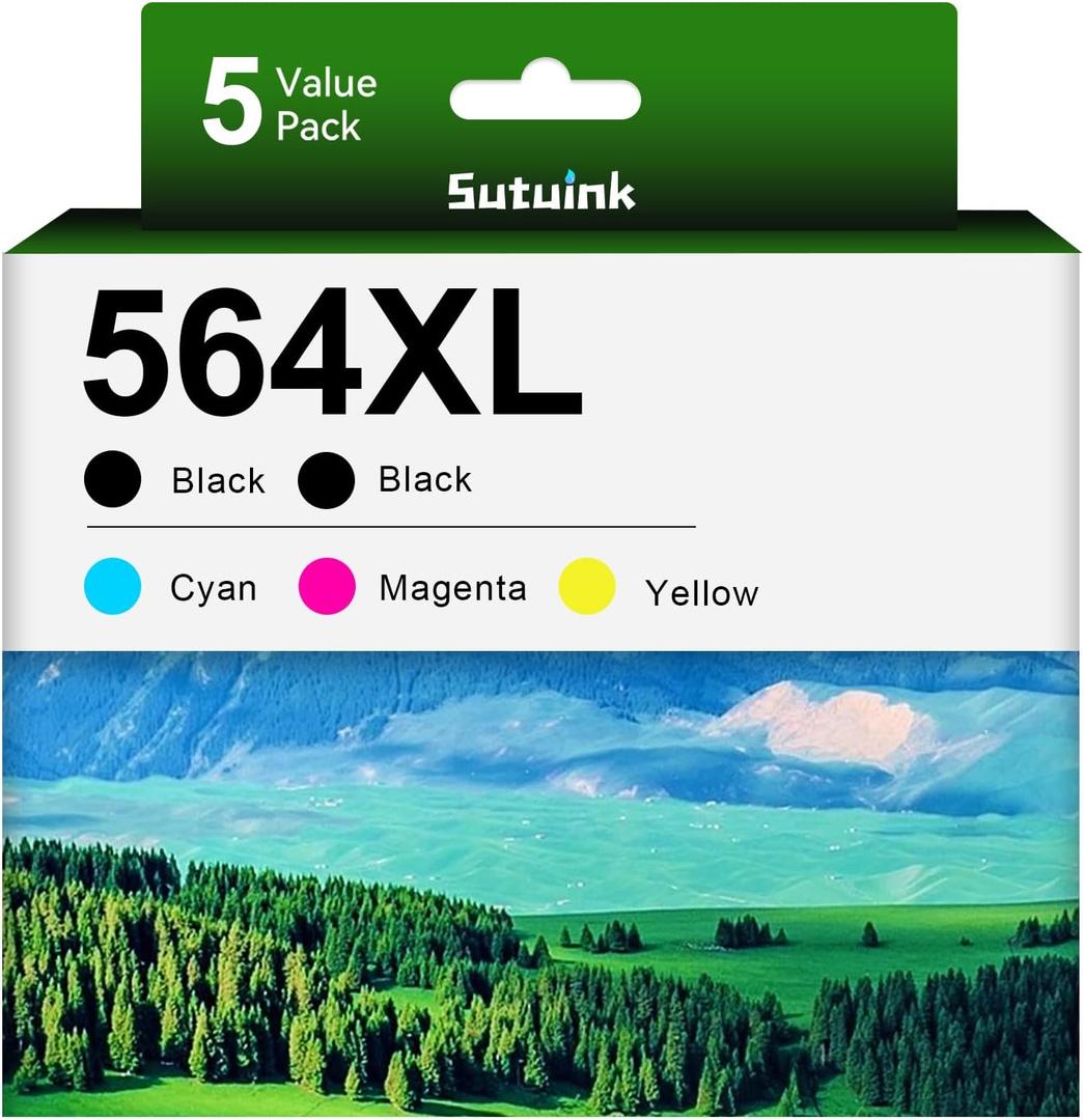5520 Ink Cartridges for HP 564 564XL Combo Pack (2BK/C/M/Y) Compatible Ink Cartridge use for PhotoSmart 5520 6520 5510 7510 7520 6525 5525 7525 DeskJet 3520 3522 OfficeJet 4620 4622 Printer