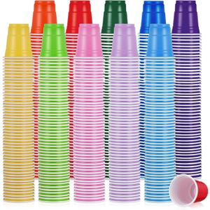 Eaasty 1000 Packs Plastic Shot Glasses 2oz/ 60ml Disposable Shot Glasses Bulk Assorted Party Cup for Kids Birthday Wedding Restaurant Kitchen BBQ Picnic Camping Daily Life,10 Color