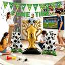 SnapVibe Soccer Party Decorations Kit - 23 Pcs: World Cup & Soccer Birthday Party Supplies with Balloons, Banner, Swirl Streamers & Honeycomb Balls - Table Centerpiece Set for Soccer Game Day