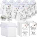 50 Set Cardinal Memorial Coins Angel Sign Gifts Set Include Cardinal Funeral Pocket Token Memorial Sign Poem Cards and White Organza Bags for Angel Charms Wedding Funeral Memory Presents Family