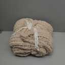 Amélie Home Chunky Knit Throw Blanket for Couch, Soft Chenille Handmade Crochet Throw Rope Knot Blanket for Couch, 50"x60", Beige