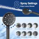Filtered Shower Head with Handheld, 8 Spray Mode High Pressure Showerhead with Filters, Detachable shower head, Water Softener Filters for Hard Water, Remove Chlorine(AM-US-N8HS702MB-NA)