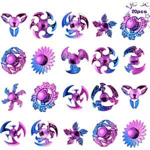 20 Pcs Cool Fidget Spinners for Kids Adults Boys Girls,Sensory Hand Fidget Pack,Stress Anxiety ADHD Relief Fidgets Toy,Party Favors,Birthday Gifts,Goodie Bag Stuffers,Classroom Prizes