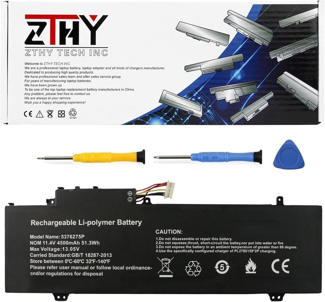 ZTHY 5376275P Battery for Gateway GWTN141 GWNR51516 GWNR71517 GWTN141-10BK | GWTN141-10BL WTN141-10GR GWTN141-4BK GWTN156-1RG GWTN156-9SL GWTN156-11BK GWNR71517-BK U559068PV-3S1P NV-509067-3S 4500mAh