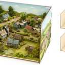 Yalikop 2 Pcs Unfinished Wood Diorama Display Case Christmas Box 11.8 x 8.7 x 8.3 Inches for DIY Craft Projects, Miniature Figures, Dollhouses, Rainforest Scenes (4 Sides)