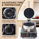 Commercial Waffle Maker, 1200W Waffle Iron, Professional Rotatable Waffle Baker Machine with Temp and Time Control, Non-Stick Baking Pan Stainless Steel for Restaurant Bakeries Kitchen Home
