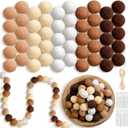 Buryeah 100 Pcs Christmas Wool Felt Balls Christmas DIY Garland Felt Balls for Crafts Hanging Decorations for Home and Party (Brown)