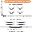 20 Pack 4 Pin LED Strip Light Connectors 10 mm, Solderless Transparent Track Lighting Connectors LED Pin Connector for 5050 Waterproof RGB