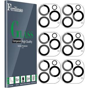 Ferilinso 6 Pack Camera Lens Protector for iPhone 16 Pro Max/iPhone 16 Pro [Phone Case Friendly], Accessories Camera Screen Protector Tempered Glass