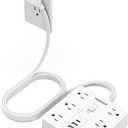 TESSAN 10Ft White Extension Cord with Multiple Outlets, Surge Protector Power Strip with 6 Outlets and 3 USB Ports (1 USB C), 1700 Joules Protection, Flat Plug, Outlet Extender for Home, Office, Dorm