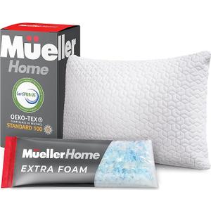 Mueller Nirvana Adjustable Cervical Memory Foam Pillow, Odorless Neck Pillows for Pain Relief, Orthopedic Pillow for Side, Back, Stomach, Hypo-Allergenic and Breathable, CertiPUR-US Certified, Queen 