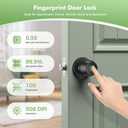 Fingerprint door knob, smart door knob, intelligent biometric fingerprint door lock, keyless entry, controllable via app, suitable for bedrooms, storage rooms, apartments, offices, hotels (black)