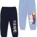 Disney Frozen Elsa and Anna Girls 2 Pack Pants for Toddler and Little Kids (5, Navy)