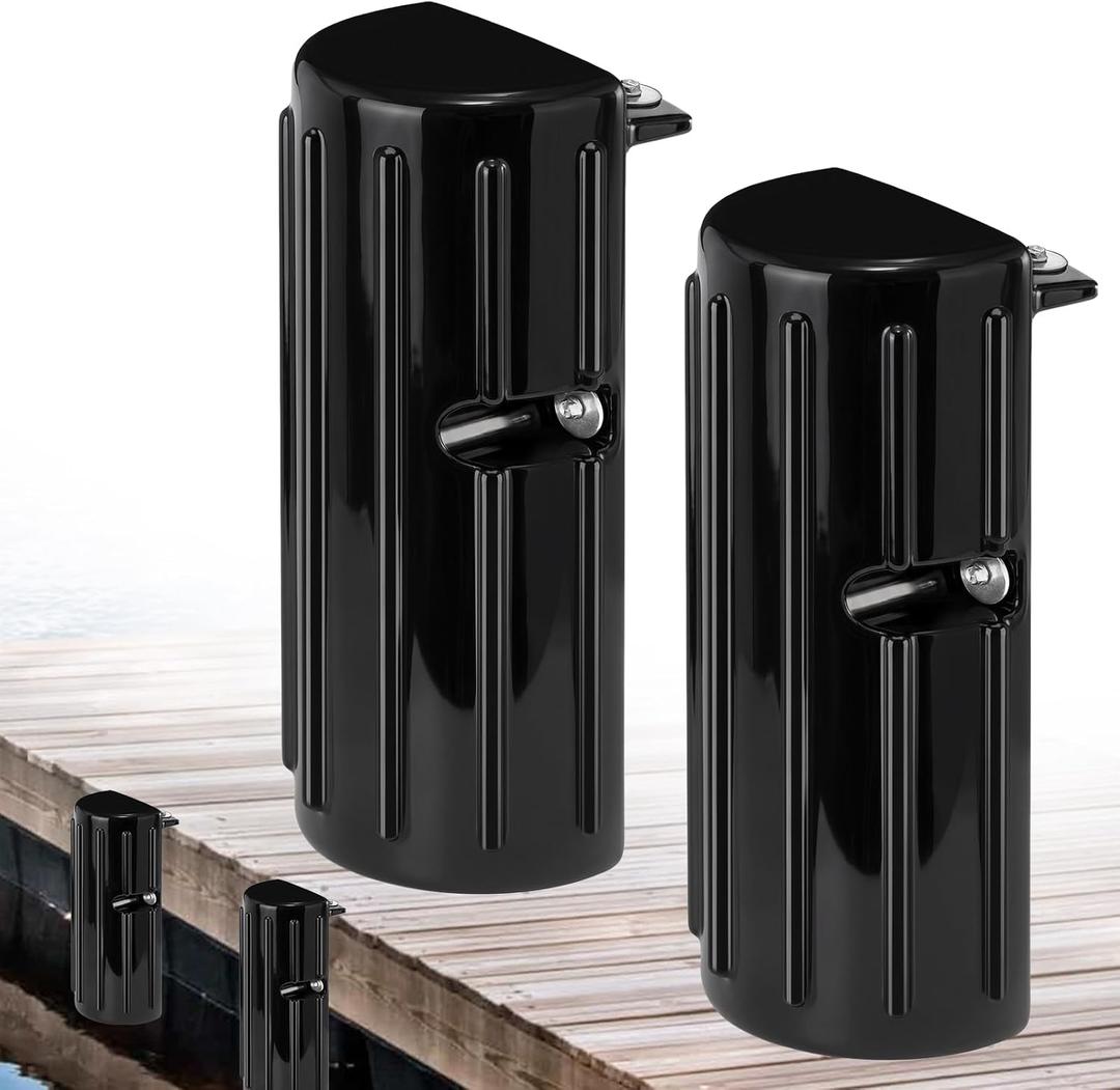 Dock Bumper Fender,Boat Dock Bumpers for Edge or Side,Marine Fender Guard,Vertical Protection,Durable Construction,Includes Mounting Hardware,2 Pack-Black