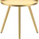Round Side Table,Small Metal End Table,Circle Accent Bedside Coffee Table