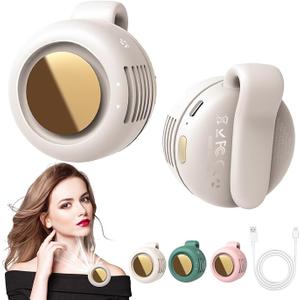 Miehoous Portable Silent Mini Bladeless Fan Clip On,3 Speeds Clipon Fans for Shirt,Small Clips FanMini Whirlwind Fans for Waist Clips Suitable for Outdoor & Travel & Office (White)